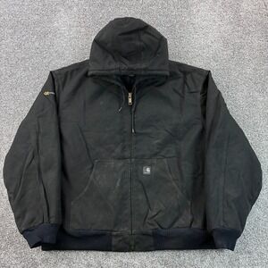 Vintage Carhartt Jacket Mens 2XL Black Extreme Cordura Quilted Hooded J133 BLK